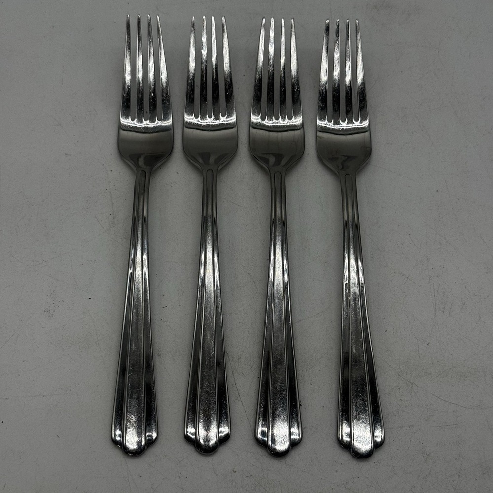 Hampton Silversmiths CENTRAL Dinner Forks Lot Set of 4 Stainless Flatware